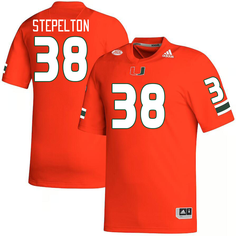 Men #38 Patrick Stepelton Miami Hurricanes College Football Jerseys Stitched Sale-Orange
